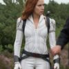 Natasha Romanoff Black Widow White Hooded Jacket