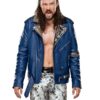Wrestler Brian Kendrick Blue Leather Jacket
