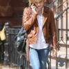 Emma Watson Brown Leather Jacket - Image 7