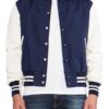 Navy Blue And White Letterman Jacket - Image 3