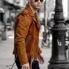 Nick Jonas Suede Leather Biker Jacket - Image 3
