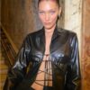 Bella Hadid Wears Long Leather Jacket - Image 3