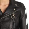 Modish Diagonal Stripes Leather Jacket - Image 2