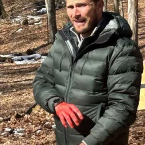 Scott Eastwood Alarum 2025 Green Puffer Jacket