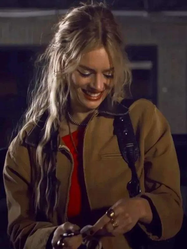 Samara Weaving Eenie Meanie Brown Jacket - Image 3
