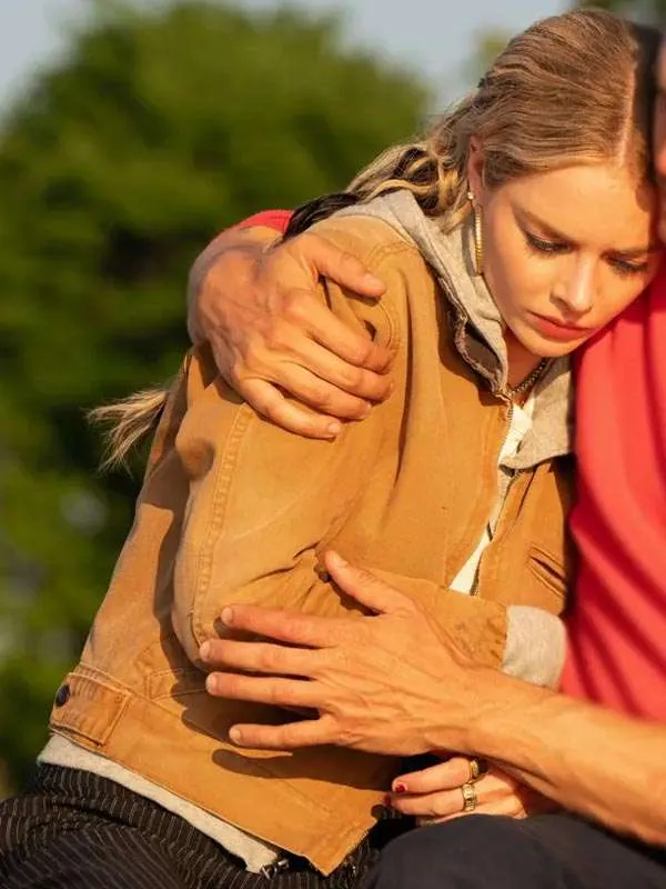 Samara Weaving Eenie Meanie Brown Jacket