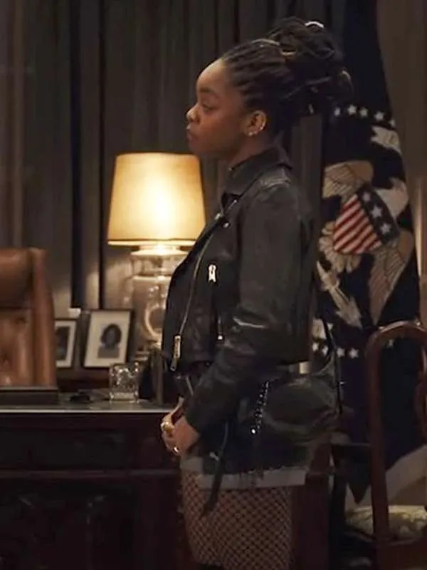 Marsai Martin G20 Black Leather Jacket - Image 3