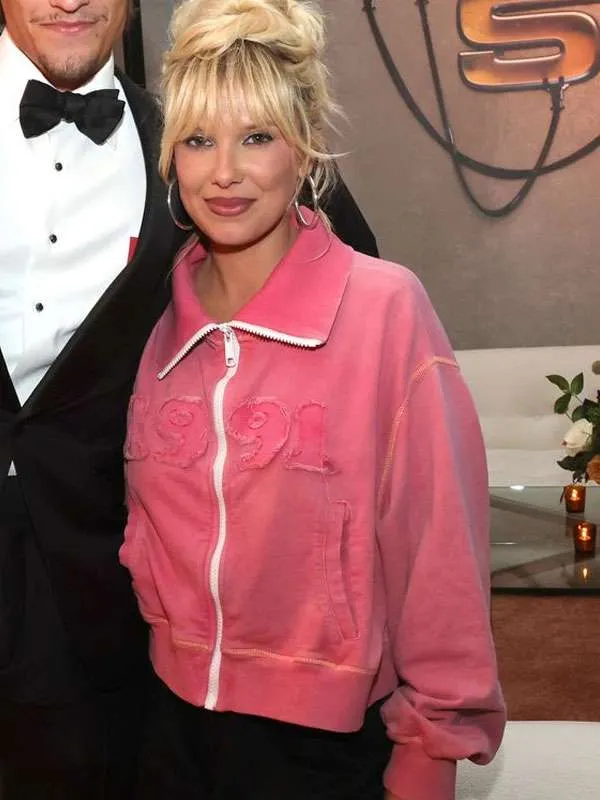 Millie Bobby Brown The Electric State Pink Jacket