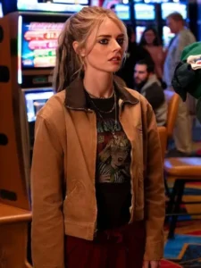 Samara Weaving Eenie Meanie Brown Jacket