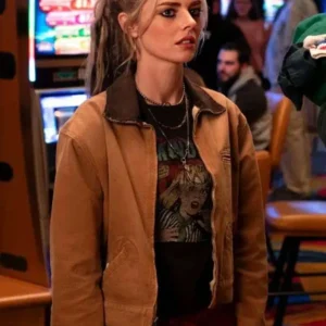 Samara Weaving Eenie Meanie Brown Jacket