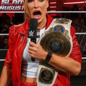 WWE Raw Becky Lynch Red Leather Jacket
